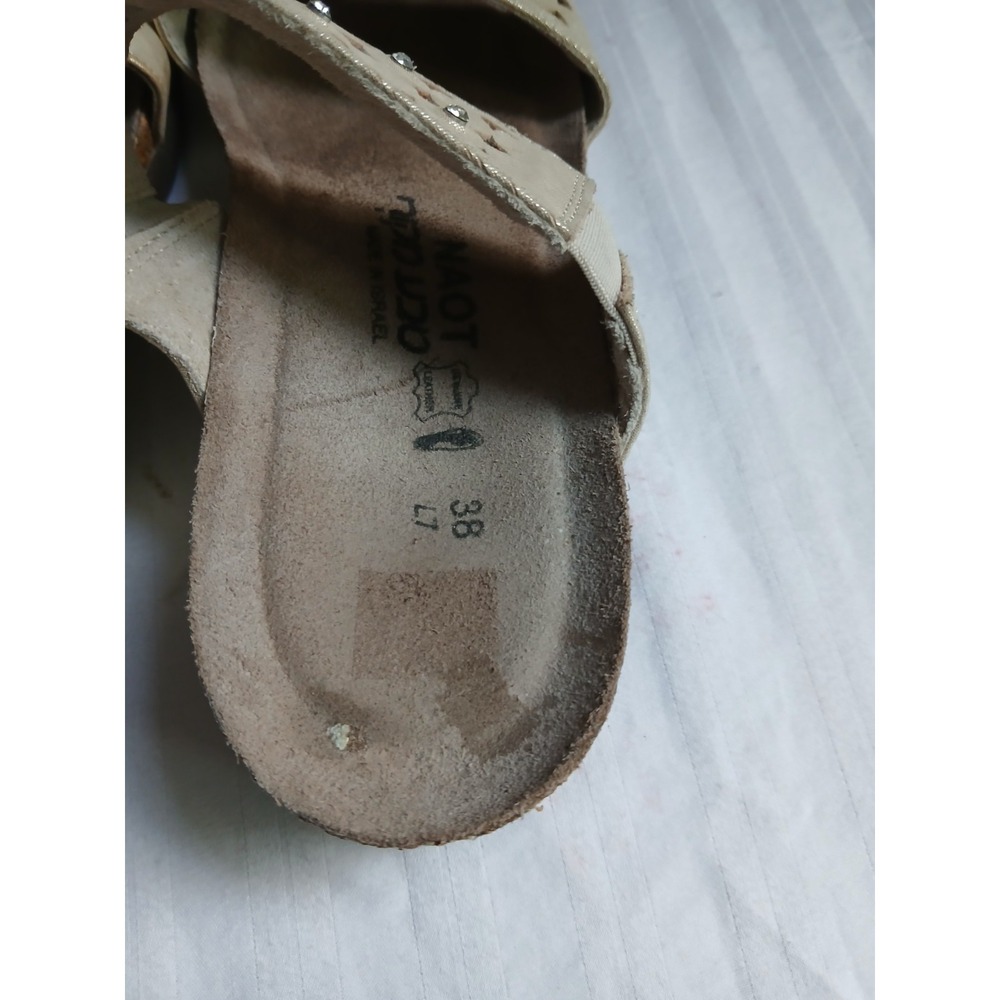 Naot Sandals 38 Susan Rose Gold Studded Cork Cushioned Comfort Casual  Leather - Picture 7 of 16